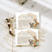Safari animal Boho Oh Boy Baby showers boeken Informatiekaartje