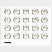 Safari Animal Custom Baby shower Ronde Sticker (Vel)