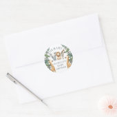 Safari Animal Custom Baby shower Ronde Sticker (Envelop)
