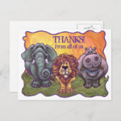 Safari Animal Dank u Briefkaart (Voorkant / Achterkant)