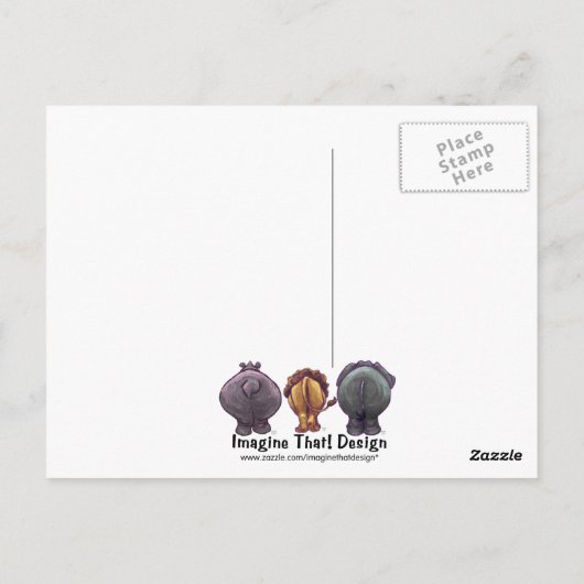 Safari Animal Dank u Briefkaart (Achterkant)