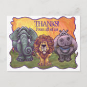 Safari Animal Dank u Briefkaart (Voorkant)