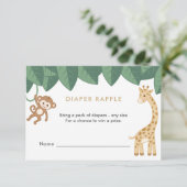 Safari Animal Diaper Raffle Kaart (Staand voorkant)