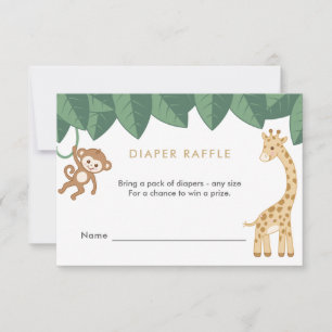 Safari Animal Diaper Raffle Kaart