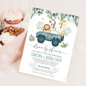 Safari Animal Drive door het Baby shower Kaart