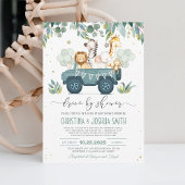 Safari Animal Drive door het Baby shower Kaart