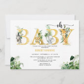 Safari Animal Editable Oh Baby shower Kaart (Voorkant)