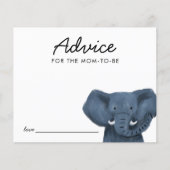 Safari Animal Elephant Baby shower Advice Kaart (Voorkant)