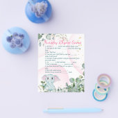 Safari Animal Elephant Eucalyptus Baby shower Flyer (Enkel)