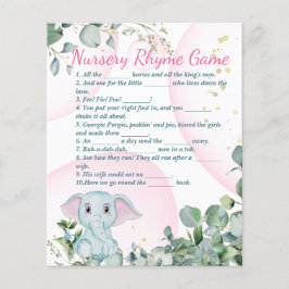 Safari Animal Elephant Eucalyptus Baby shower Flyer