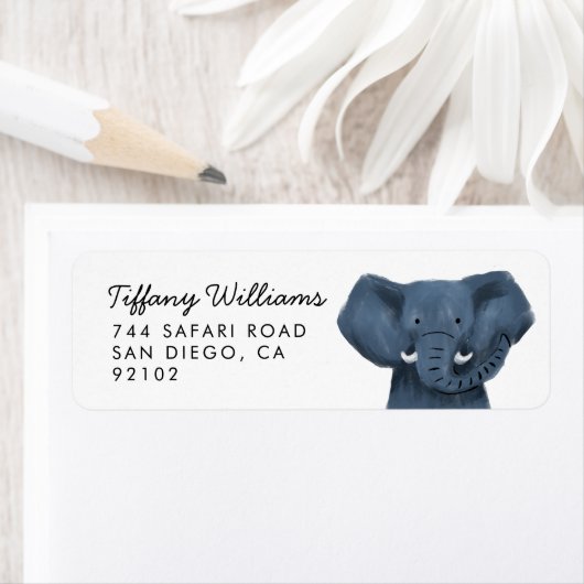 Safari Animal Elephant Return Address Label (Insitu)