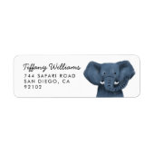 Safari Animal Elephant Return Address Label (Voorkant)
