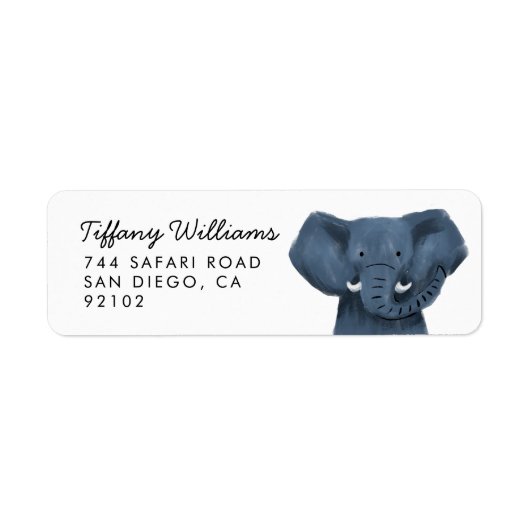 Safari Animal Elephant Return Address Label (Voorkant)