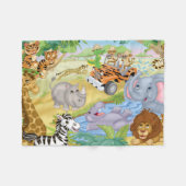 Safari Animal Flannel Blanket Fleece Deken (Voorkant (Horizontaal))