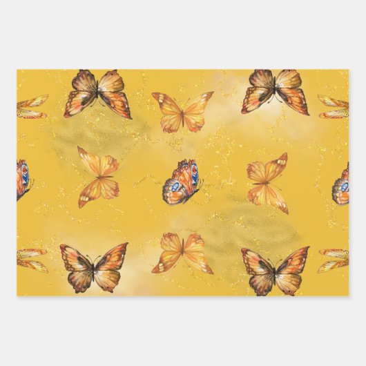 Safari Animal Floral Butterflys Afdrukken Inpakpapier Vel (Voorkant 2)