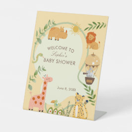 Safari Animal Friends Baby shower Welkomstbord Reclamebord Met Voetstuk