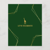 Safari Animal Giraffe Budget Verjaardagsuitnodigin (Achterkant)