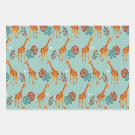 Safari Animal, Giraffe Print Gift Pattern, Giraffe Inpakpapier Vel (Voorkant 3)
