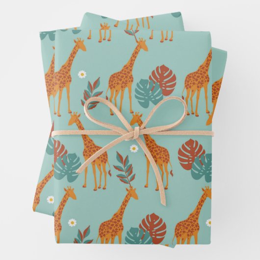 Safari Animal, Giraffe Print Gift Pattern, Giraffe Inpakpapier Vel (In situ)
