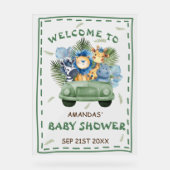 Safari Animal Greenery Baby shower Welkomstbord Acryl Bord (Voorkant)