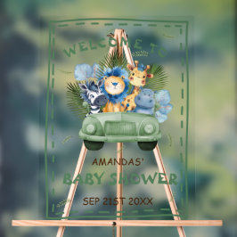 Safari Animal Greenery Baby shower Welkomstbord Acryl Bord