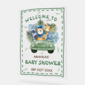 Safari Animal Greenery Baby shower Welkomstbord Acryl Bord (Hoek)