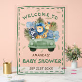 Safari Animal Greenery Baby shower Welkomstbord Acryl Bord (Huwelijk)