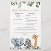 Safari animal greenery baby voorspellingen advies (Voorkant)