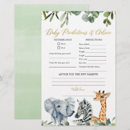 Safari animal greenery baby voorspellingen advies