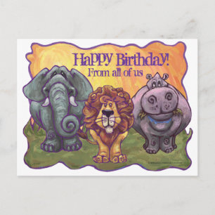 Safari Animal Happy Birthday Briefkaart