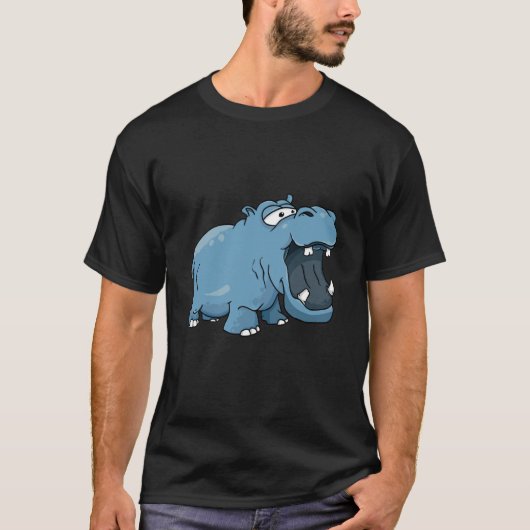 Safari Animal Hippo Face voor kinderen T-shirt (Voorkant)