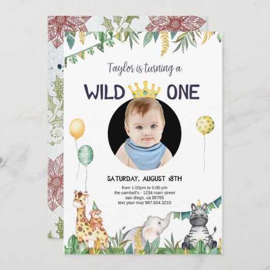 Safari Animal Kaart (Voorkant / Achterkant)