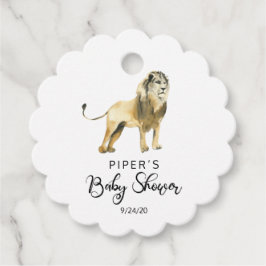 Safari Animal Lion Baby shower dank u Bedankjes Labels