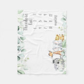 Safari Animal Milestone Deken Jongen Maandelijkse  (Voorkant)