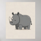 Safari Animal - Minimalistische neushoornkwekerij  Poster (Voorkant)
