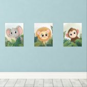 Safari Animal Nursery Decor Neutraal Geslacht Set (Houten vloer)