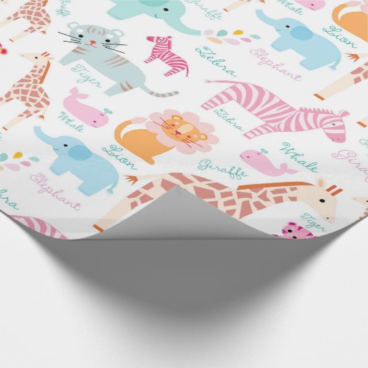 Safari Animal Nursery Print Cadeaupapier (Hoek)