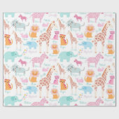 Safari Animal Nursery Print Cadeaupapier (Vlak)