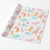 Safari Animal Nursery Print Cadeaupapier (Uitgerold)