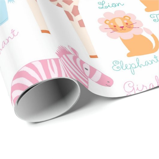 Safari Animal Nursery Print Cadeaupapier (Rol Hoek)