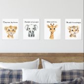 Safari Animal Nursery Wall Art Set Afdrukset (Slaapkamer)