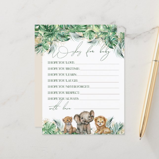 Safari Animal Oerwoud Green & Gold baby shower gam (Voorkant / Achterkant in situ)