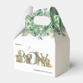 Safari Animal Oerwoud Green & Gold boy Baby shower Bedankdoosjes (Achterkant)