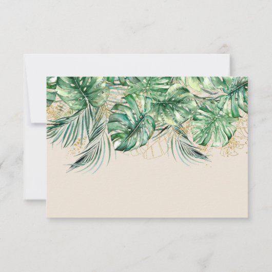 Safari Animal Oerwoud Green & Gold boy Baby shower Bedankkaart (Achterkant)