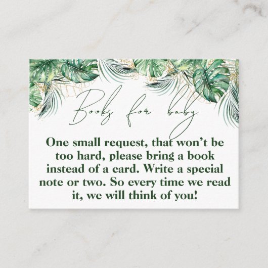 Safari Animal Oerwoud Green & Gold boy book Informatiekaartje (Voorkant)