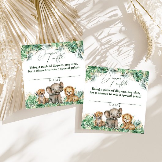 Safari Animal Oerwoud Green & Gold boy Daper Informatiekaartje