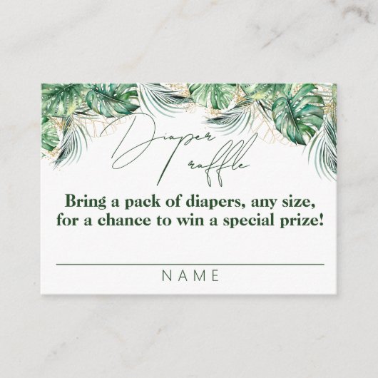 Safari Animal Oerwoud Green & Gold boy Daper Informatiekaartje (Voorkant)