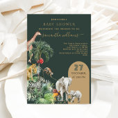 Safari Animal Oerwoud Greenery Tropisch Baby showe Kaart