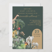 Safari Animal Oerwoud Greenery Tropisch Baby showe Kaart (Voorkant)