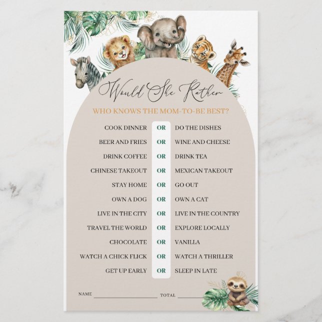 Safari Animal Oerwoud Modern zou ze liever spelen (Voorkant)